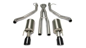 Pontiac GTO Performance Exhaust - Dual Rear Exit - CORSA Performance - Sport Cat-Back + XPipe w/Single 4in BlackTips - Black - `05-`06